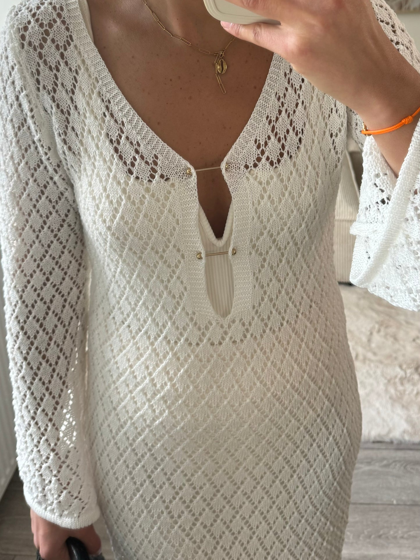 Robe blanche en maille