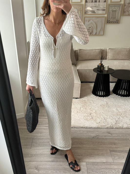 Robe blanche en maille